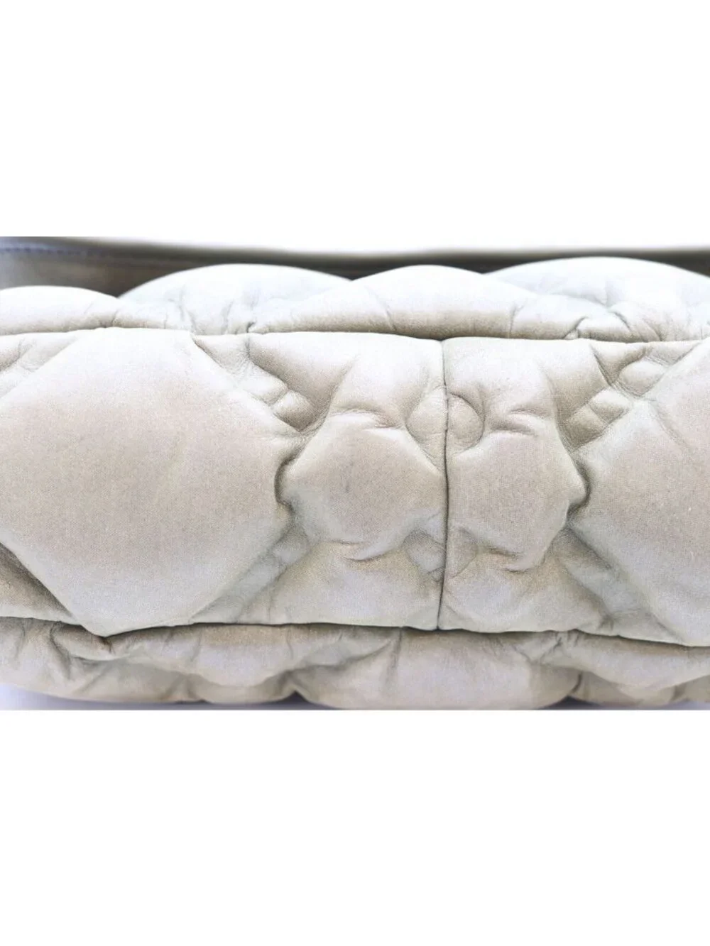 Chanel Khaki Bubble Quilt Calfskin Shoulder Bag